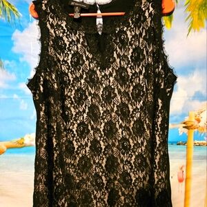 Black Lace Sleeveless Top